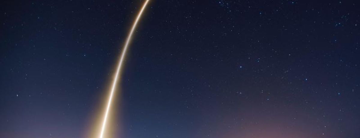 rocket launching into space