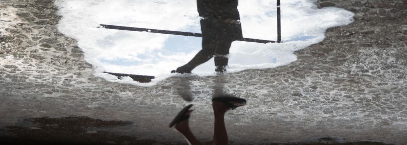 person, water mirror, outdoors