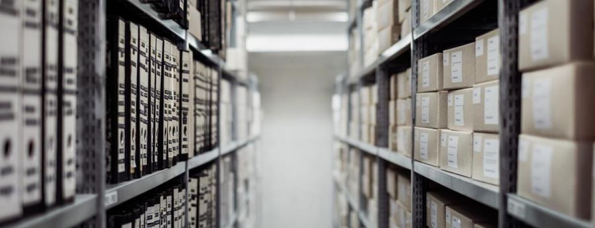 Shelves With Organized Files & Boxes