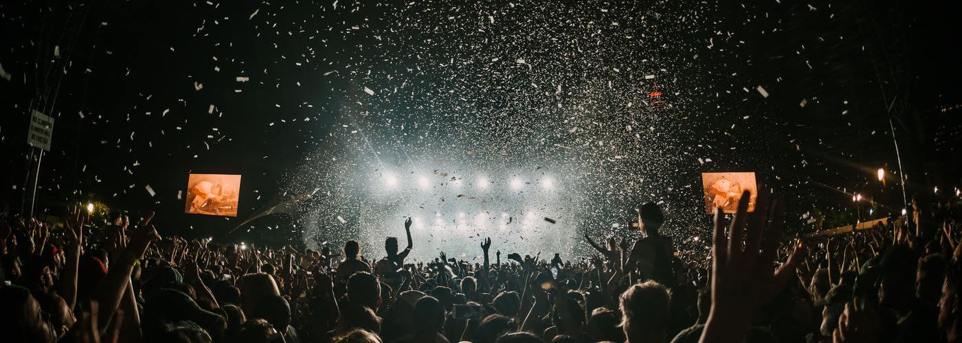 Concert crowd, indoors