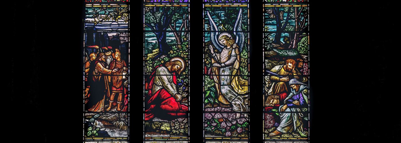 garden of gethsemane stain glass church window
