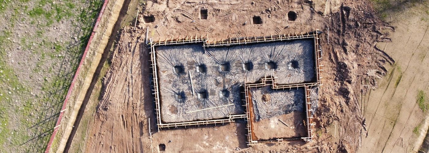 building foundation, in progress