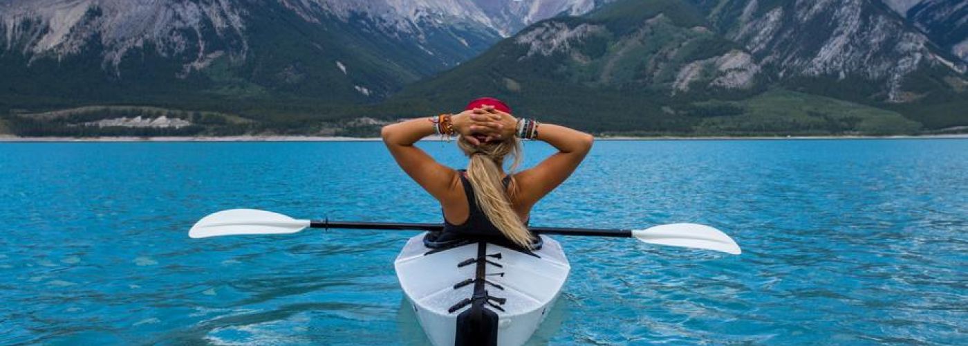 taking a break on the boat to look at the mountains