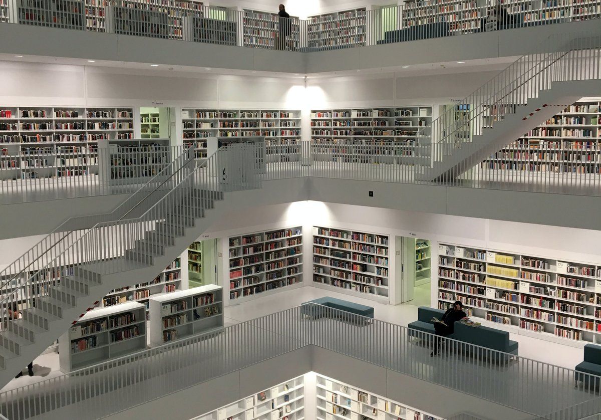 Stadtbibliothek, stuttgart mitte, stuttgart, baden württemberg, deutschland