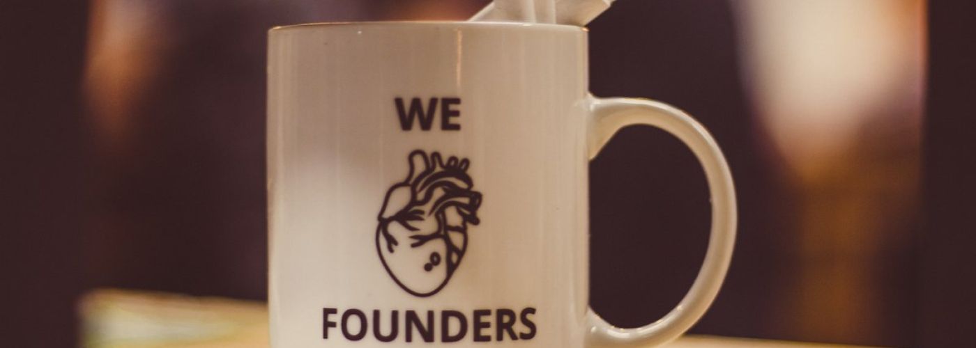 we founders mug, indoors on table