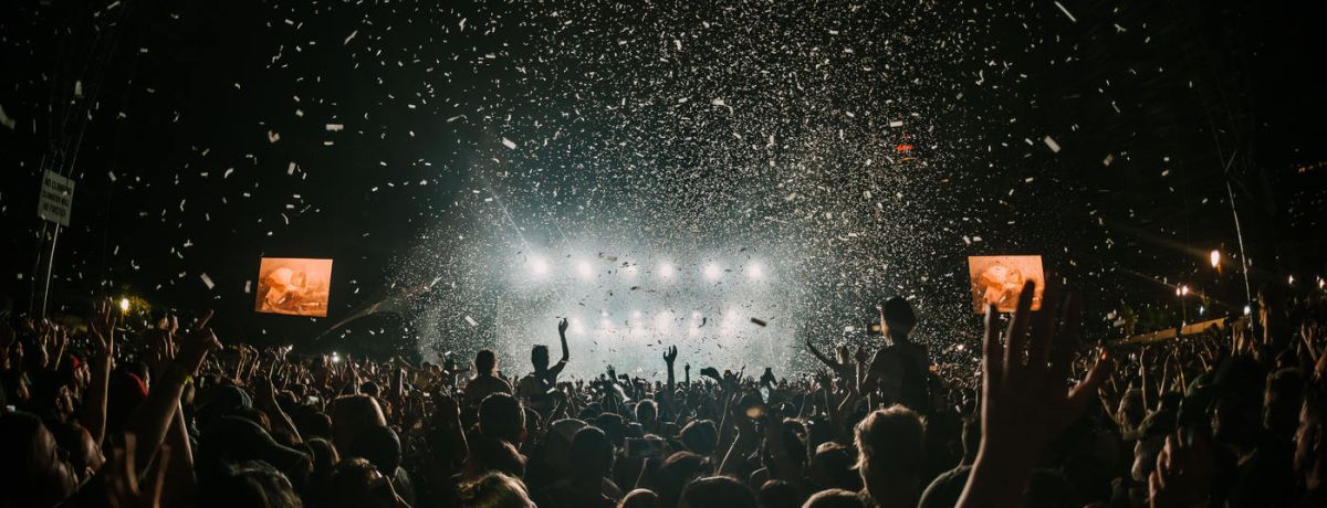 Concert crowd, indoors