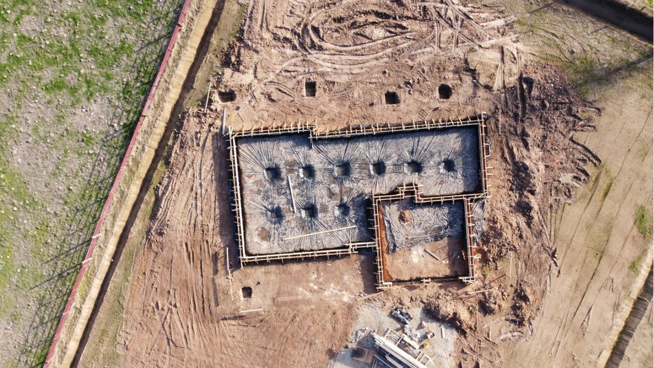 building foundation, in progress