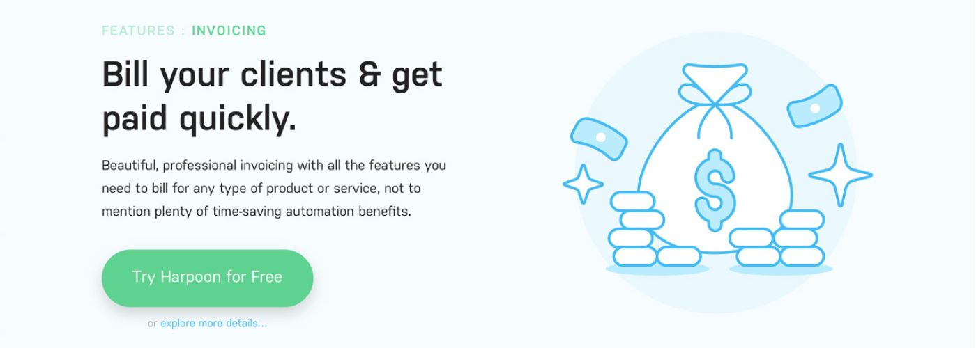 harpoon accounting app for freelancers, dashboard screenshot