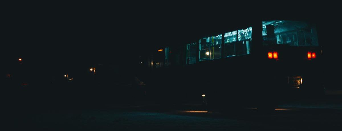 dark train, at night