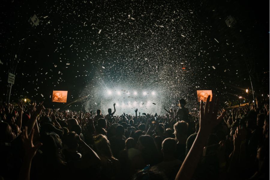 Concert crowd, indoors