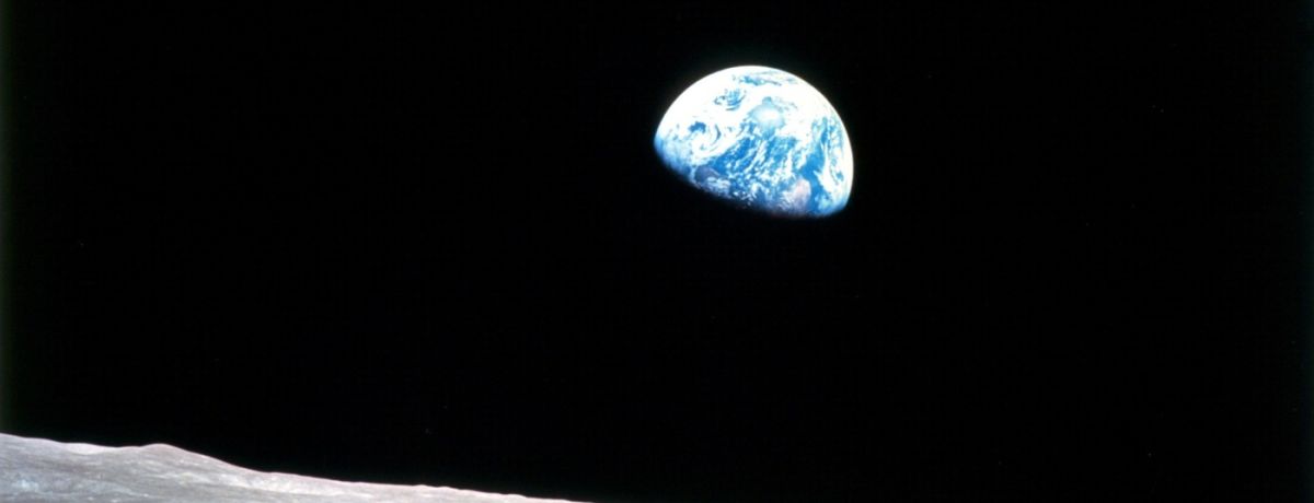 photo of earth, on moon, via nasa