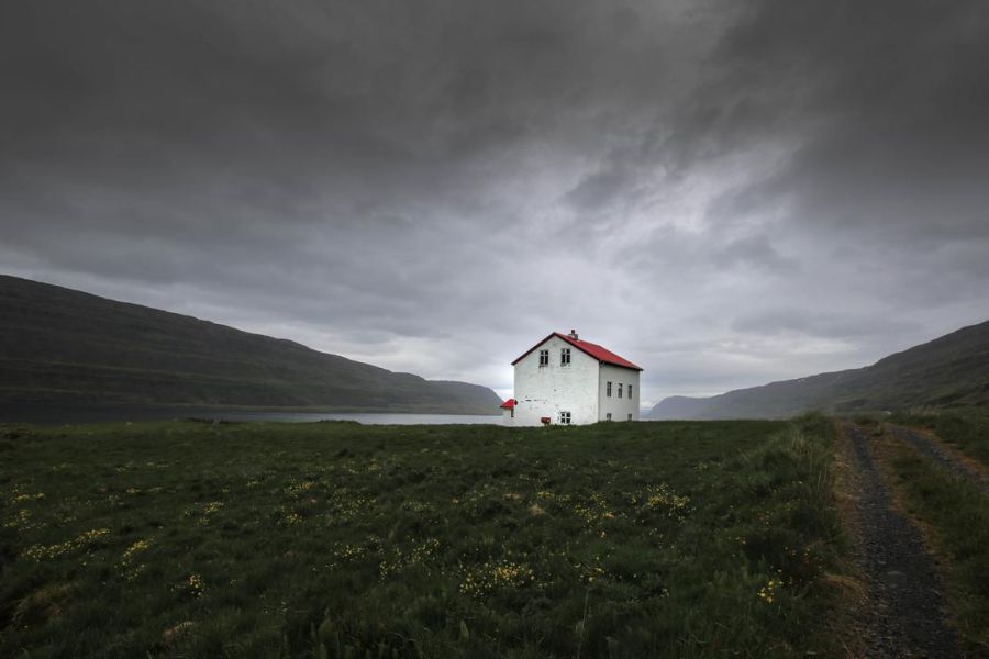 iceland isolated house, outdoors