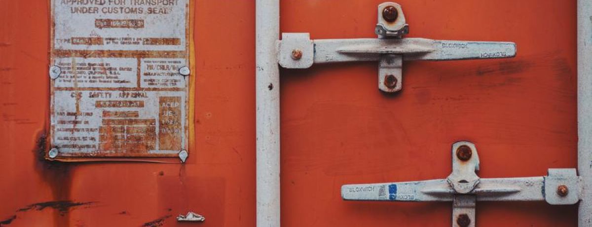 Closed Shipping Contained Door