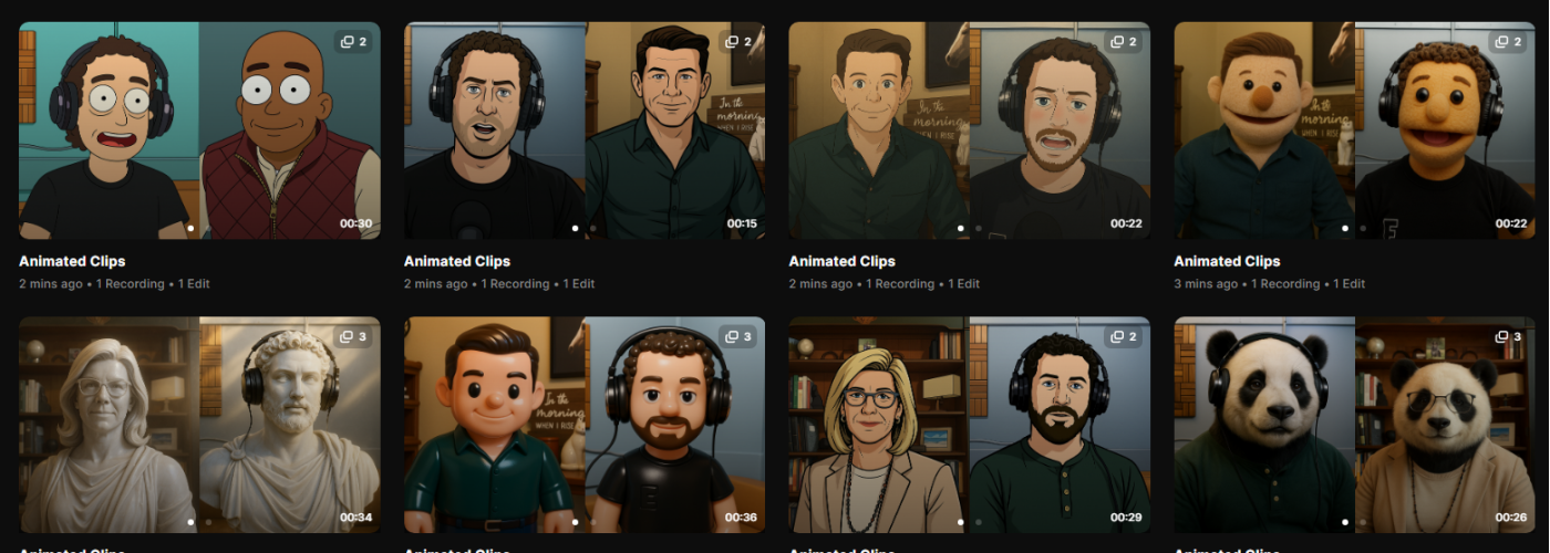 share life podcast clips in ai, animate clip by riverside