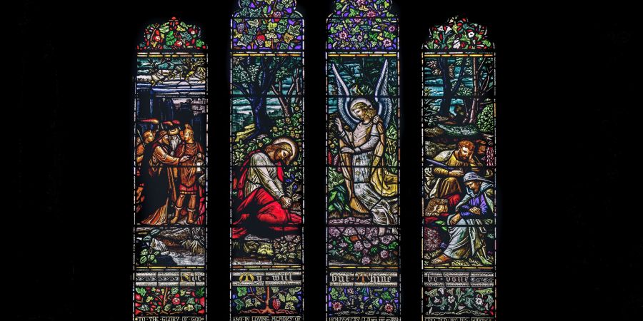 Garden of gethsemane stain glass window church