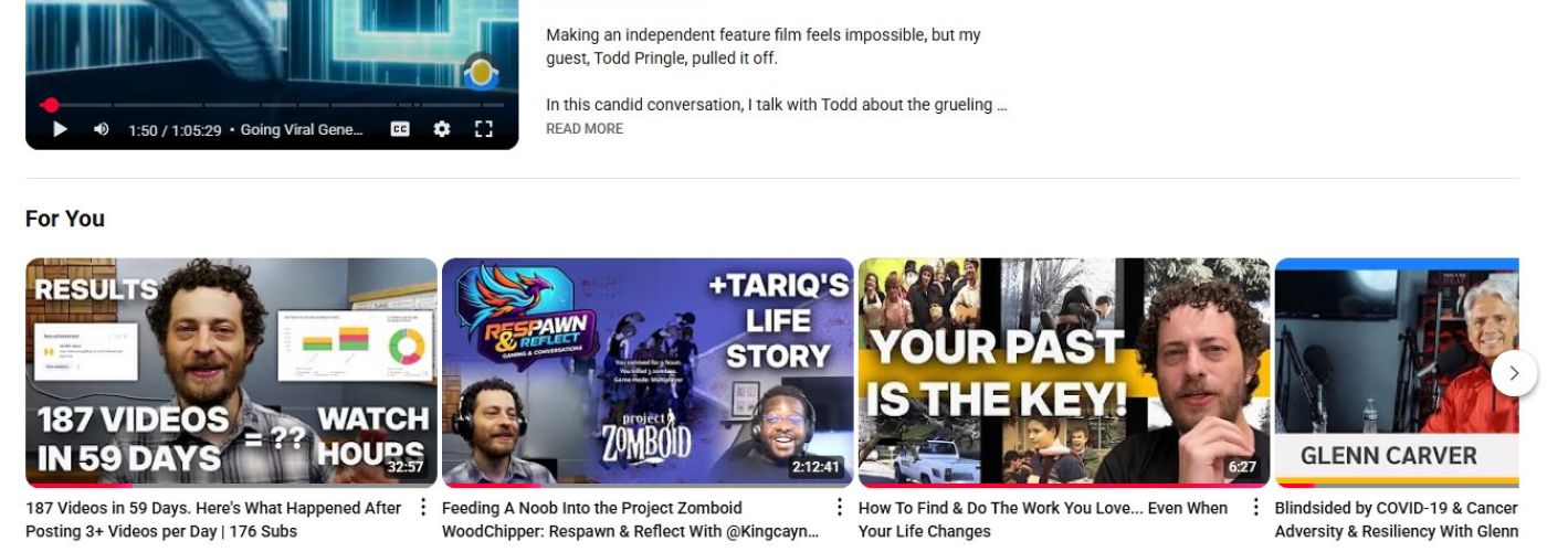 youtube channel snapshot