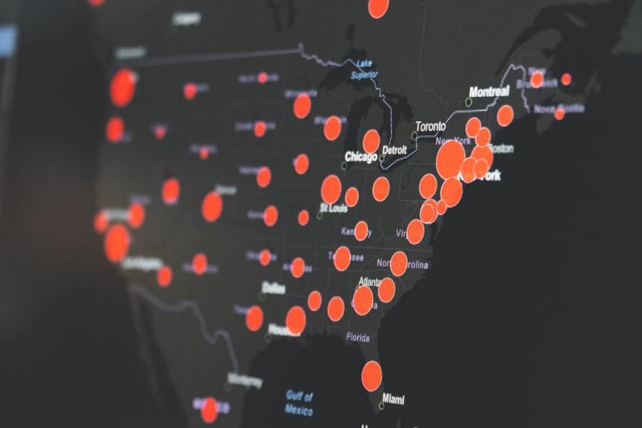 graphic representation image of a breakout across the usa